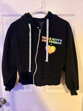Hello Kitty and Friends x Care Bears Rainbow Cropped Full Zip Hoodie
